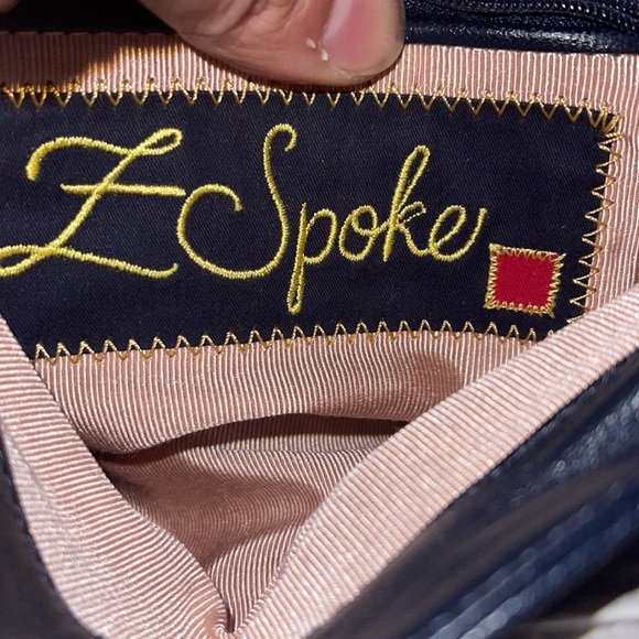 Authentic Z Spoke By Zac Posen double bow leather navy blue Bag - Picture 10 of 16